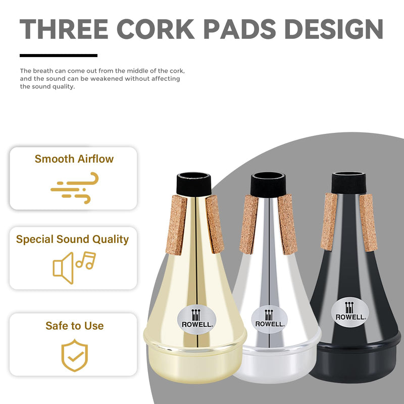[AUSTRALIA] - ROWELL Trumpet Mute, ABS Straight Trumpet Mute,Lightweight Practice Trumpet Mute,Trumpet Acessories for Beginner.(Sliver) Single Sliver 