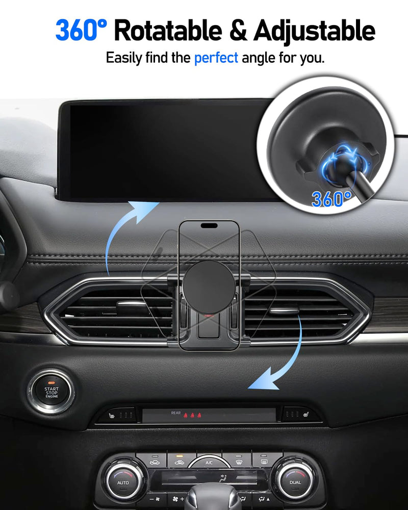 Car Phone Holder, Car Mount for Mazda CX5 2017-2025, Air Vent Phone Holder, Magsafe Magnetic Navigation Stand Fit for iPhone 17 16 15 14 13 12 Pro Max Plus Mini, Magsafe Case, All Phones Upgraded Magnetic