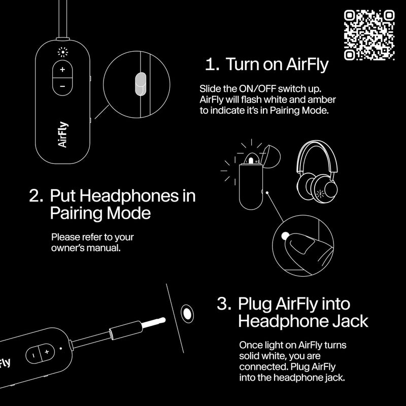 [AUSTRALIA] - Twelve South AirFly SE | Bluetooth Wireless Audio Transmitter Adapter for AirPods/Headphones, 20+ Hr Battery, Works with 3.5mm aux Jacks on Airplanes, TVs, Gym Equipment, and Travel White 