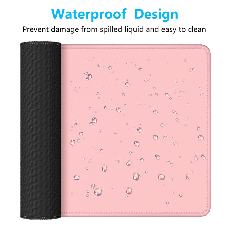 Dapesuom Large Mouse Pad, Extended Gaming Mouse Pad with Stitched Edges, Waterproof Desk Pads with Non-Slip Base, Computer Keyboard Pad, Big Mouse Mat for Laptop, Office, Home, 23.6 x 11.8 in, Pink XL Large (23.6" x 11.8" )