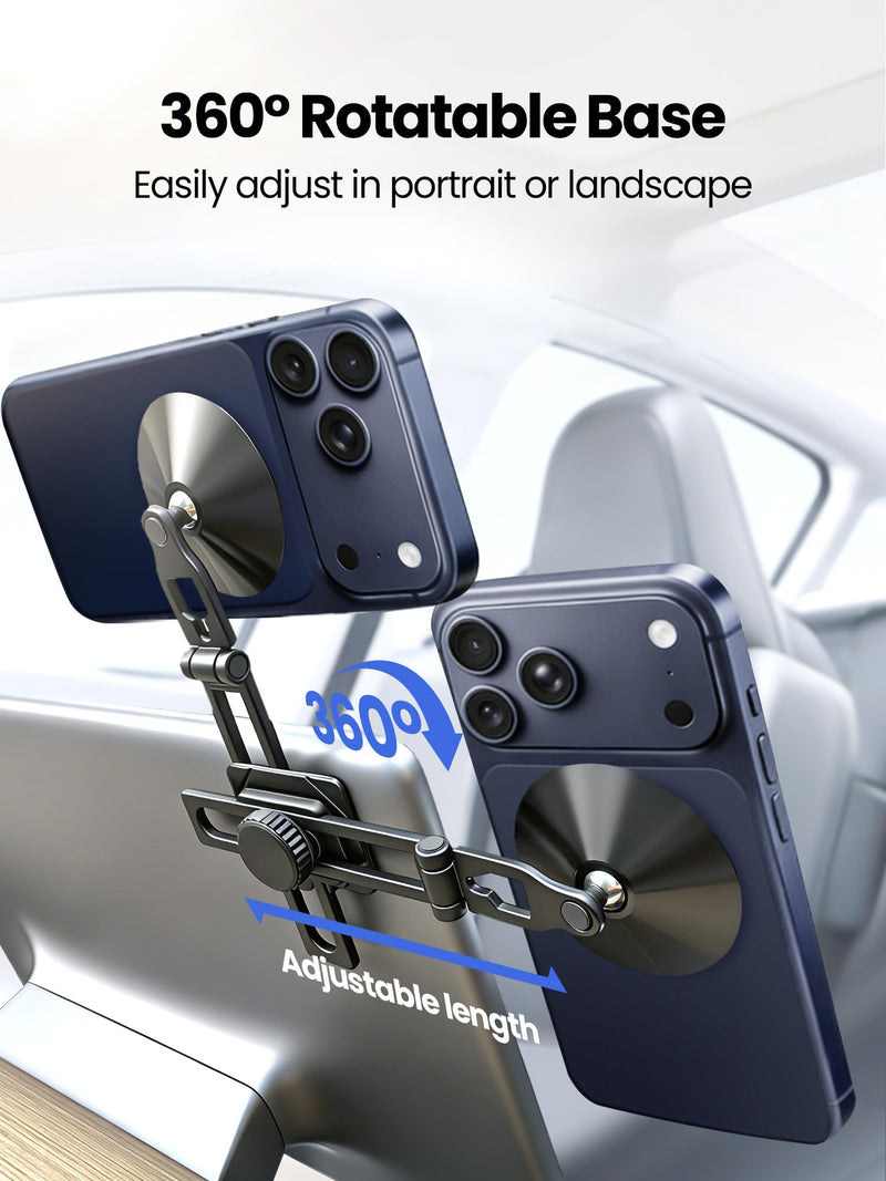 XIREL All-Metal Tesla Phone Mount, MagSafe Foldable 360° Adjustable Holder | Strong magnetic mount for Tesla Model 3/Y/X/S/Juniper/Cybertruck, fits all phones and iPhone 12-17, car interior accessories