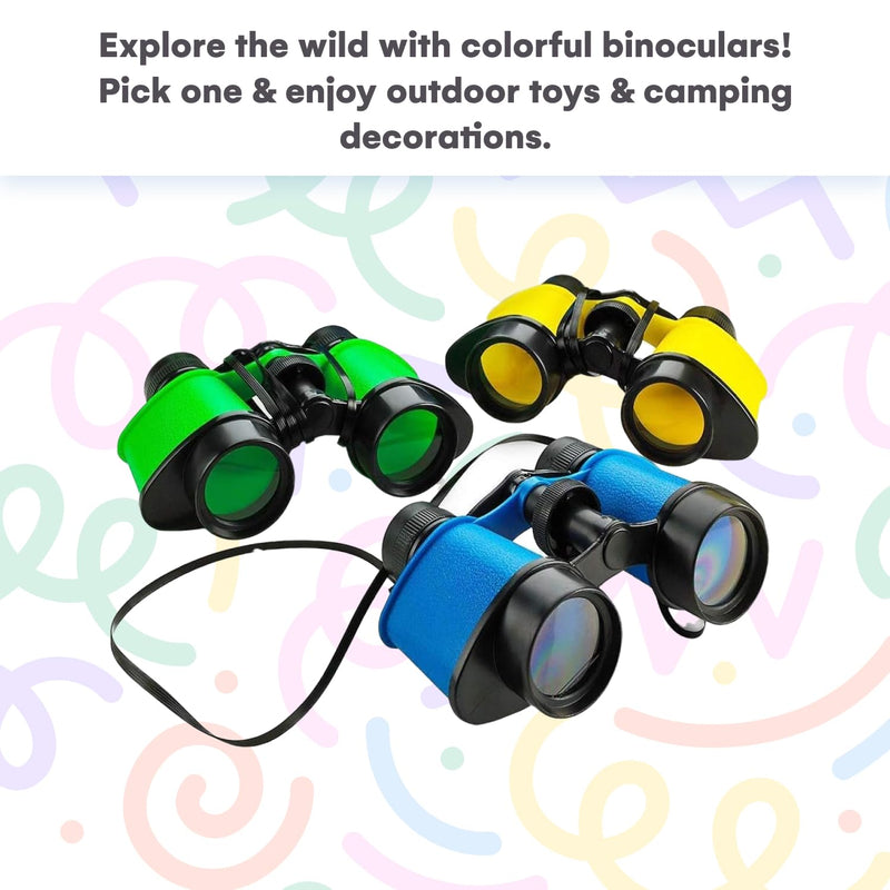 [AUSTRALIA] - Kicko Toy Binoculars for Kids - 3.5 x 5 in Binoculars for Bird Watching, Jungle Exploration for Party Favors and Adventure Play - Durable (Pack of 12) 12 Pack 