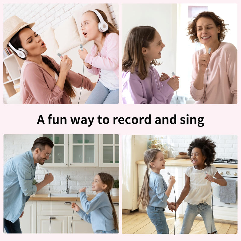 USB C Mini Karaoke Microphone for Android Phone, Laptop, Tablets Small ASMR Microphone for Voice Video Recording Singing, Vlogging, Podcasting YouTube (1 PCS Silver)