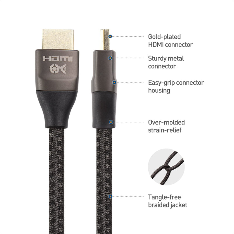 Cable Matters DisplayPort to HDMI 2.1 Adapter - 4K 120Hz or 8K 60Hz, 48Gbps Ultra HD HDMI Cable 6.6 ft / 2m