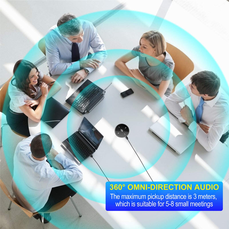 Upgrated USB Conference Microphone with Speaker,Laptop Omnidirectional Computer Mic with Touch-Sensor to Mute/Volume,for Zoom Meetings,Skype,VoIP Call,Interview,Christmas Stocking Stuffers Gifts Touch Screen with Speaker