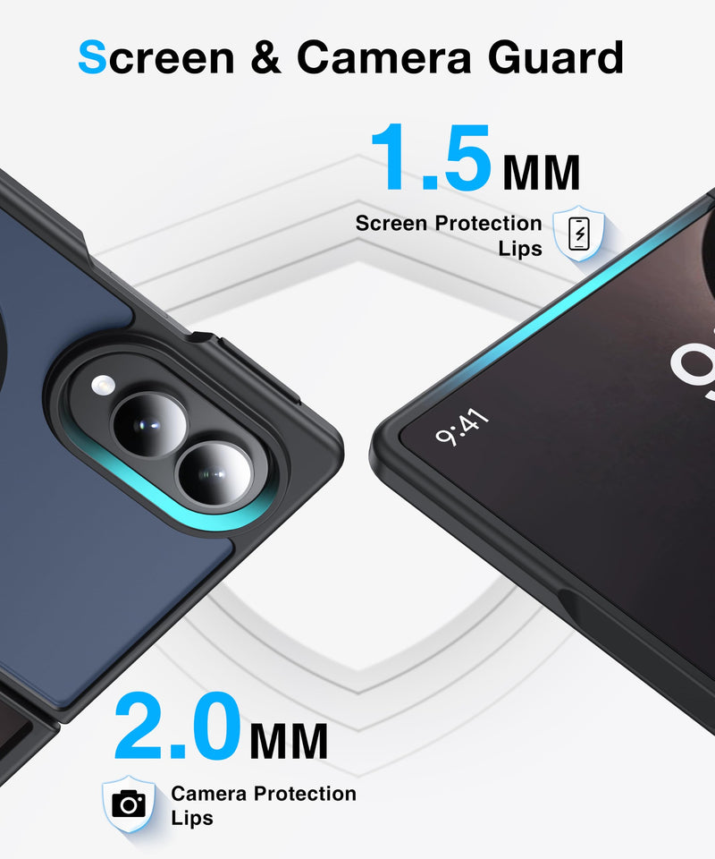 NO.1 Magnetic for Samsung Galaxy Z Fold 8 Case with MagSafe | [Military Grade Drop Tested][Translucent Matte][Anti-Fingerprint] Soft Silicone Bumper for Samsung Fold 8 Case Slim,Black