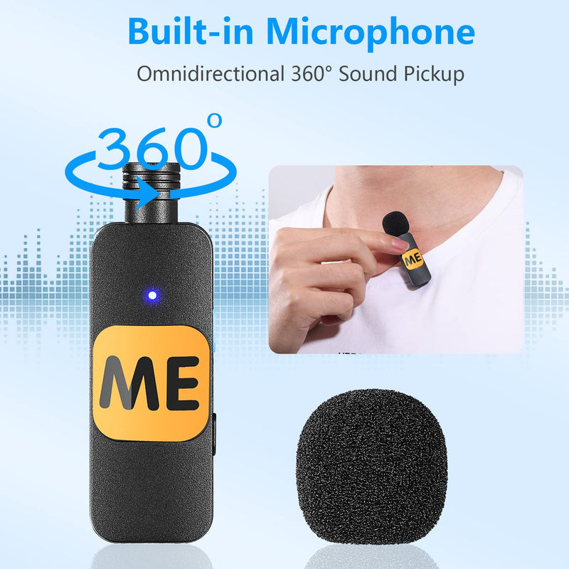 Wireless Lavalier Microphone for iPhone iPad Plug Play Lightning Microphones Mini Noise Cancellation Cordless Clip on Lapel Mic for Video Recording Interview Vlogging YouTube Live Streaming ME MIC-S2