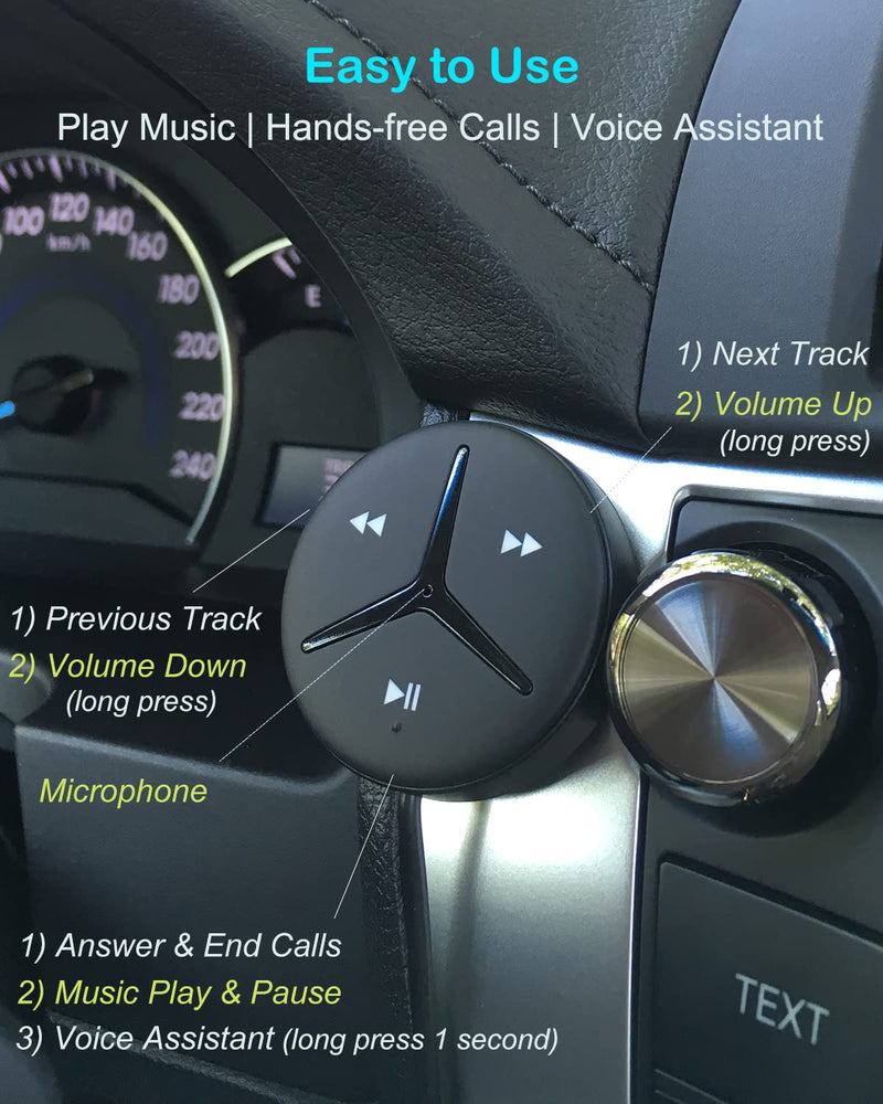 Aston Innovations SoundTek A1+ Bluetooth Car Kit with AAC for Music Streaming Handsfree Calls,Aux Bluetooth Adapter for Car/Home Stereo,Built-in Noise Isolator & MIC,Auto On/Off