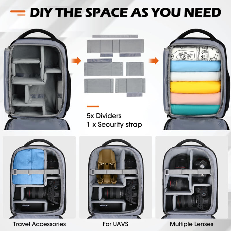 SDYSM Camera Bag Backpack Professional for DSLR SLR Mirrorless Camera Waterproof Laptop Back Pack 14 Inch with Rain Cover Anti Theft Travel Case Large Capacity Photography Backpack Black | 14 Inch Waterproof Camera Laptop Backpack with Rain Cover Anti ...