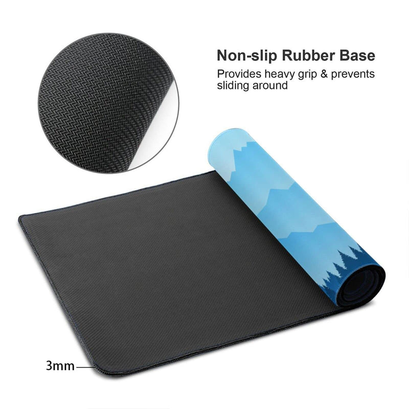 Blue Mountain Forest Landscape Mouse Pad Gaming XL Large Mousepad Desk Mat Long Extended Big Keyboard Pads Table Accessories for Gaming and Office Pc Laptop Computer 31.5 X 11.8 Inch Blue Mountain Forest Landscape One Size