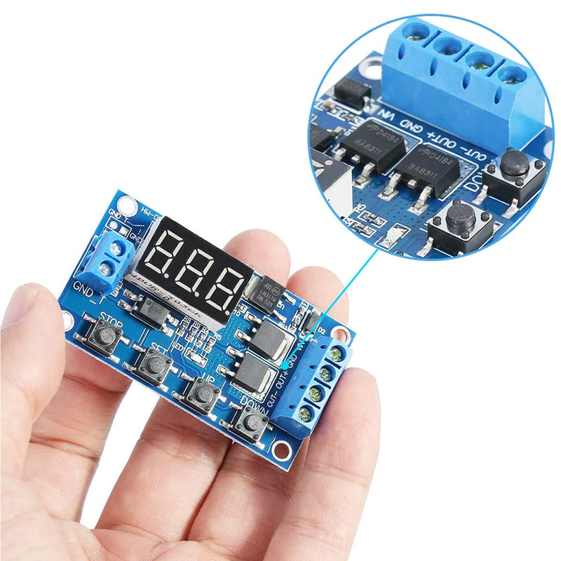 Youmile 2pcs Time Relay 230V - Interval 12V Control Switch 5V - 36V Digital LED Relay Board Timer Delay Module with Screwdriver Red and Black Cable