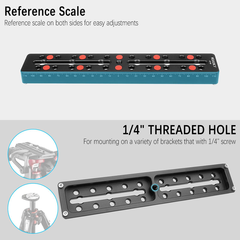 230mm/9.05" Telescope Rail Bar Vixen Style Dovetail Mounting Plate, with M6 1/4" 3/8" Camera Screw for Telescope Saddle Mount Base OTA Equatorial Head Tripod Adapter Sky Astrophotography