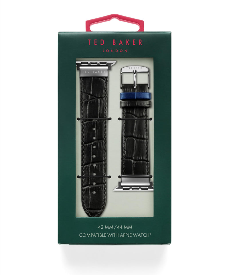 Ted Baker Black Croco Leather Strap for Apple Watch® (Model: BKS42F226B0)
