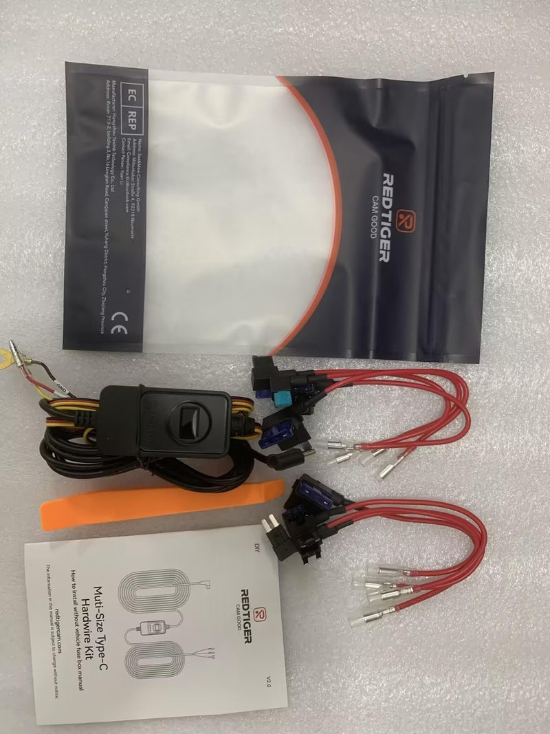 [AUSTRALIA] - REDTIGER F7N Dash Cam Hardwire Kit USB C Port, Dashboard Camera Car Charger Cable Kit 12V- 24V to 5V w/Fuse Kit, Low Voltage Protection for Dash Cam Double-4 Fuses 