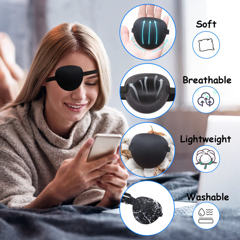 6PCS Eye Patch, Adjustable Soft Eye Patches for Adults and Kids,Medical Eyepatch,Amblyopia Lazy Eye Patches for Left or Right Eyes, 6 Colors