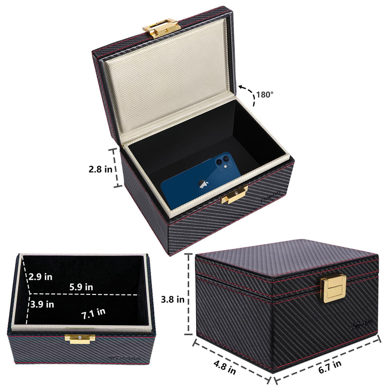 [AUSTRALIA] - TICONN Faraday Box, Car Key Fob Protector, Carbon Fiber Signal Blocker for Keyless Fob, RFID Signal Blocking Pouch Cage Carbon Fiber Texture 