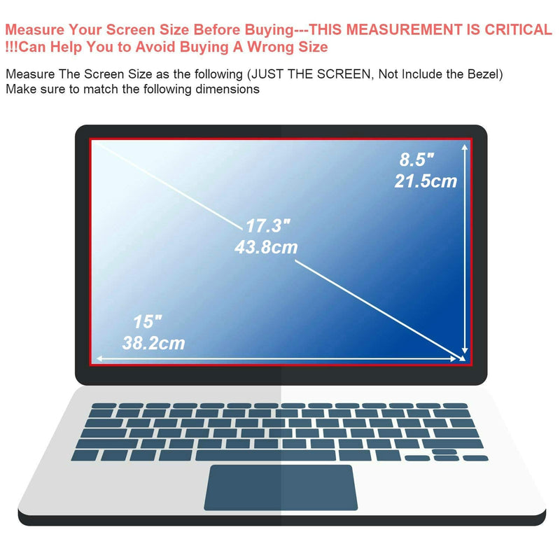 [2 PACK] FORITO 17.3" Anti Glare Screen Protector Compatible with All Brands of 17.3" with 16:9 Aspect Ratio Display Laptop(Size: 15" Width x 8.5" Height)