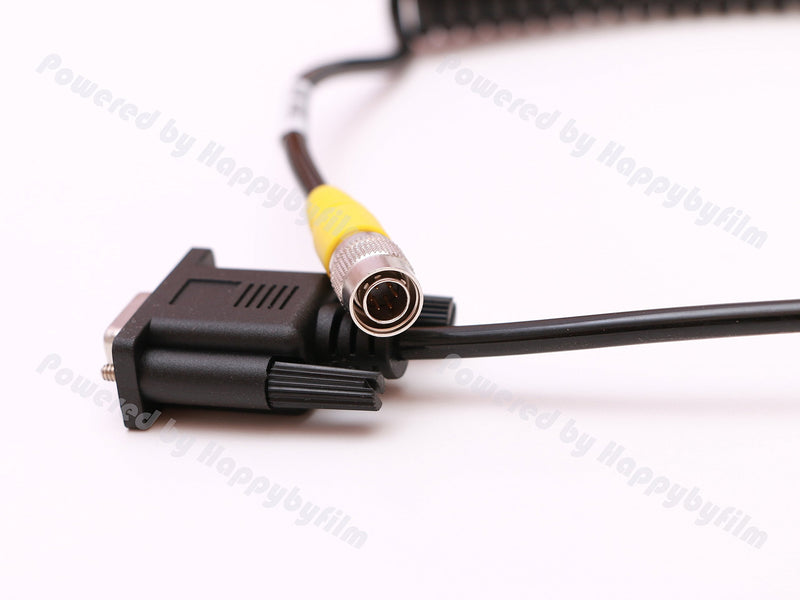 Data Cable DB9 COM to Male 6pin Hirose Plug Coiled Data Cable Strechable Wire Data Collactor Cord for SOKKIA,TOPCON Total Stations, TDS/Trimble, Carlson, Sokkia, XYZ, SMI Data Collecator