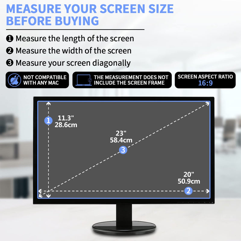 [2 PACK] 23 inch Anti Glare (Matte) Screen Protector Compatible for All Brands of 23" Widescreen Desktop with 16:9 Aspect Ratio Monitor [!!!Not for 16:10 Aspect Ratio Monitor]