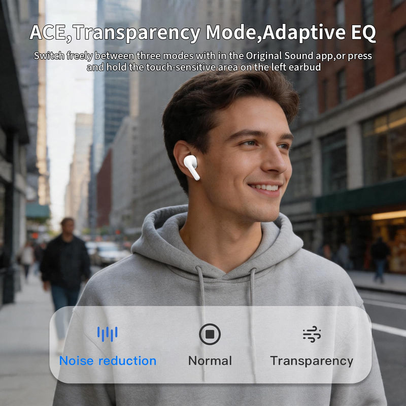 Pro 3 Wireless Earbuds, Heart Rate Monitoring, ANC+ENC, Real-Time Translation, Immersive Bass, USB-C and Wireless Charging, for iOS/Android, Ideal for Exercise, Work, Study, Great Gift White