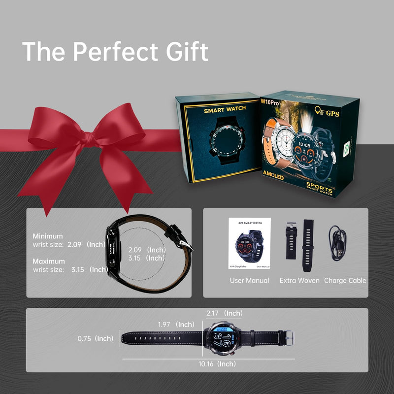 Smart Watch for Women Men, GPS Bluetooth Calling Fitness Tracker | 1.43" AMOLED Touchscreen Smartwatch for Android iOS, Heart Rate SpO2 Sleep Monitor, 150+ Sport Modes, IP68 Waterproof