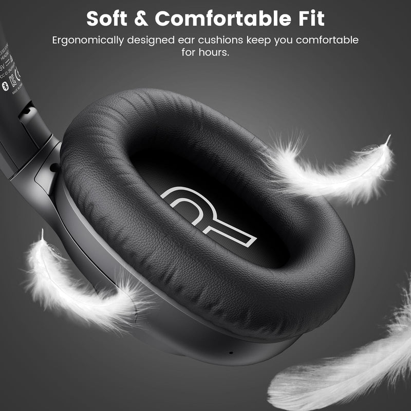 Riibox Y7Pro Active Noise Cancelling Headphones, Wired Wireless ANC Headset | Over Ear Headphones Bluetooth 6.0, 100H Playtime, LDAC Hi-Res Audio, Custom EQ via App, Comfort Fit for Home Office Travel