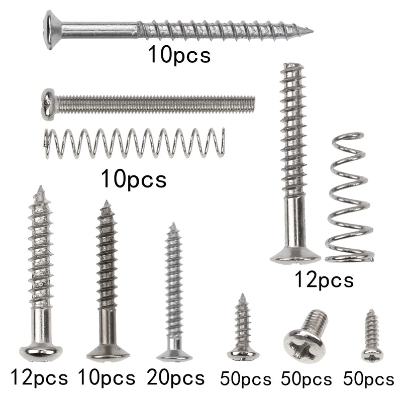 [AUSTRALIA] - 9Types Yootones 226 Pieces Guitar Screw Kit with Springs Compatible with Electric Guitar Bridge, Pickup, Pickguard, Tuner, Switch, Neck Plate, Guitar Strap Buttons & A Tweezers Guitar Accessories 