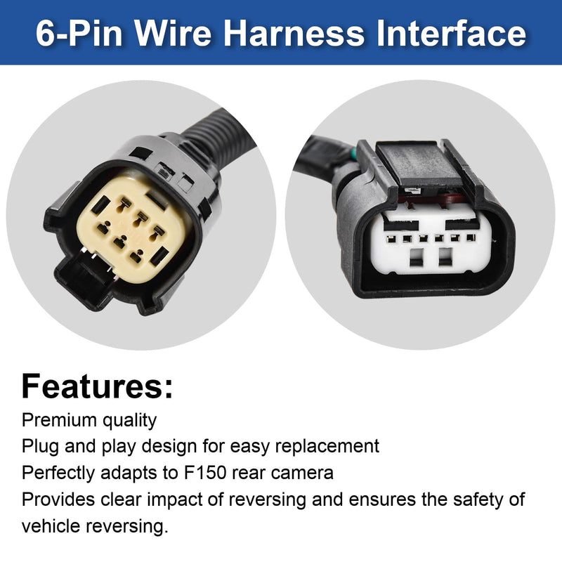 Backup Camera and Wiring Harness Compatible with F150 2011 2012 2013 2014 Replace# BL3Z-19G490-B BL3Z-14A411-A