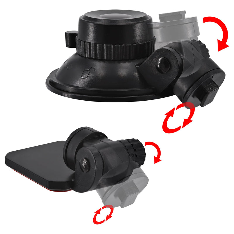Mini Windshield Suction Cup Mount Holder & Dashboard Adhesive Sticky Mounting Bracket for Apeman Ssontong Biuone iZEEKER Z-Edge Spade Nexar Seegar iiwey HaHoco (4 Camera Joints Included)