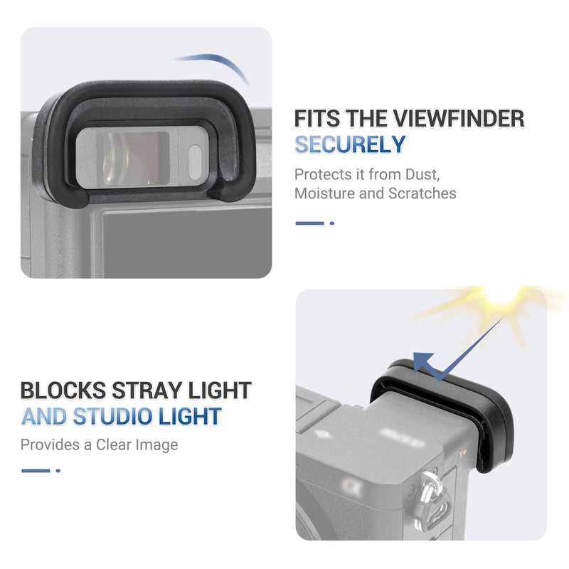 A6700 Eyepiece Eyecup Eye Cup, JJC 2 Pack Eyecup Viewfinder for Sony A6700 Camera, Replaces Sony FDA-EP20 Eyepiece, Soft Silicone Material,360-Degree Rotatable,Protect Viewfinder from Impact & Scratch Sony FDA-EP20 Replacement