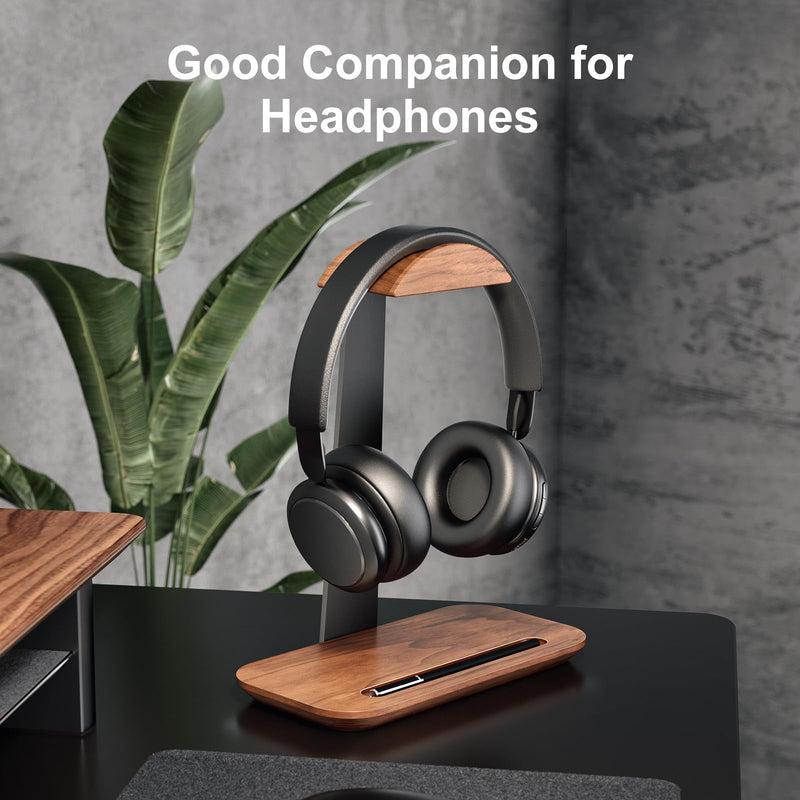 UPERGO Headphone Stand Wood and Desk Draw Organizer