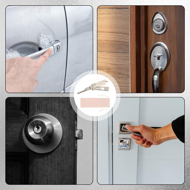 Key Decoder Made of Stainless Steel, Key Decoder Master Key Decoder, SC4 Stainless Steel Key Decoder Auto Lock Pick Stainless Steel Master Key Decoder with Storage Bag for Door Locks