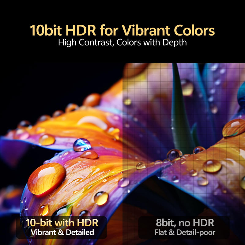 4K@120Hz Active HDMI to DisplayPort Cable 6.6FT | Supports 8K@60Hz 2K@240Hz, HDR, VRR, 10Bit, HDCP Compatible: PS5, Xbox, Switch Dock, PC, Laptop. 6.6 Feet