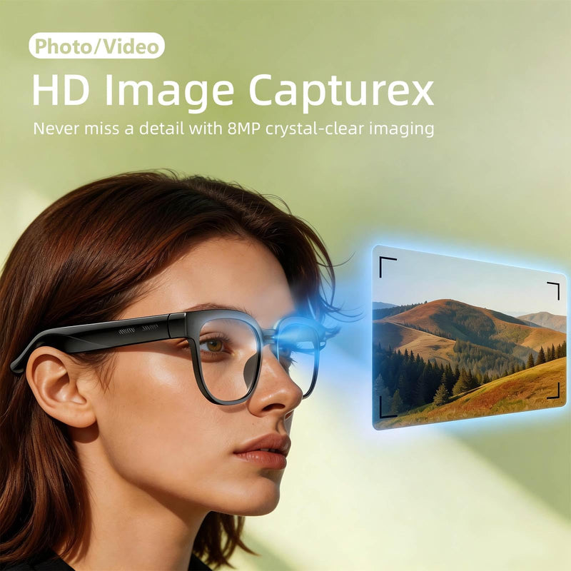 Smart Safety AI Glasses, 4K Camera with Video Recording, Bluetooth 5.0, Enhanced Audio & Noise-Canceling Mics, AI Object Detection & Real-Time Translation for Business, Outdoor(G3)