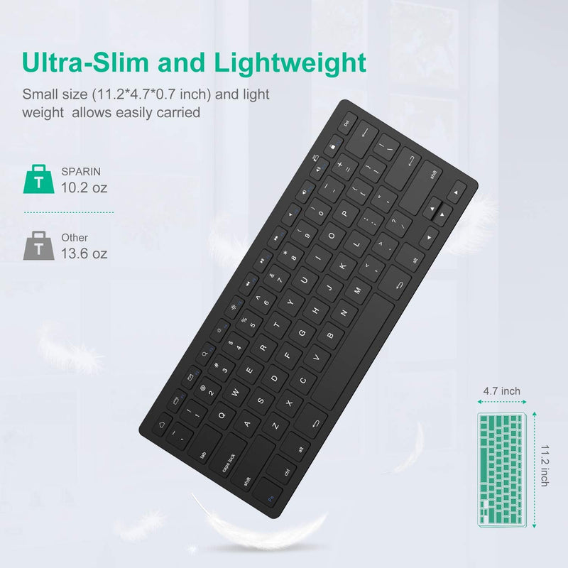 SPARIN Tablet Keyboard for Galaxy Tab S8 Ultra/S8 Plus/S8/S7 FE/Tab S7 Plus/Tab S7, Bluetooth Keyboard for Galaxy Tab A7 Lite/Tab A8/Tab A7 and Other Bluetooth Enabled Tablets and Phones, Black