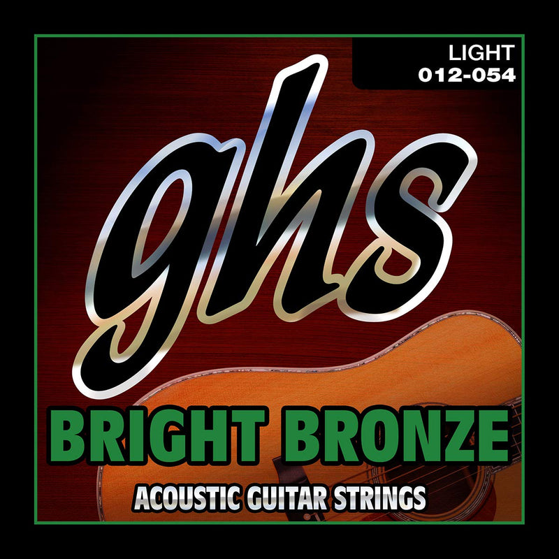 GHS Strings - Bright Bronze Acoustic Guitar Strings – Light Gauge 12-54 (BB30L Set) - 80/20 Bronze Copper-Zinc Alloy, Bright Tone, Extra Clarity, Long-Lasting Guitar Strings – Pack of 3 Light (12-54)