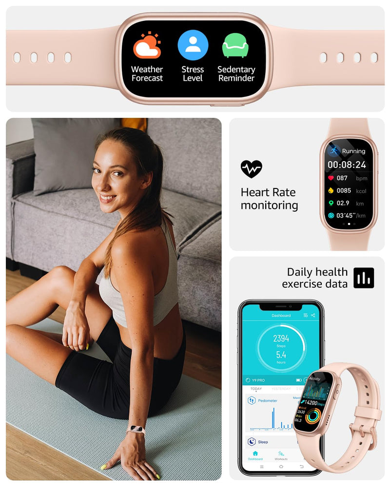 Fitness Tracker (Answer/Dial Call), Smart Watch with 1.47" HD Touch Display, 130+ Sport Modes Activity Tracker with Sleep Monitor, IP68 Waterproof Tracker for Android&iPhone Women Men
