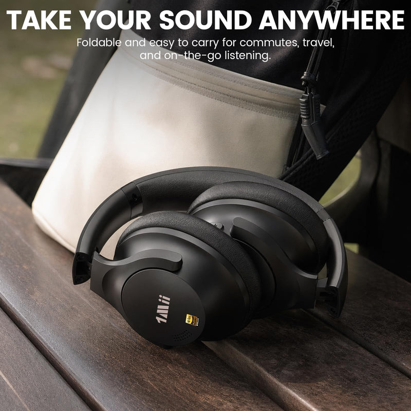 1Mii Y8+ Noise Cancelling Headphones for Gaming, Airplane & Travel, Black | Bluetooth 6.0 Over-Ear Wireless, Hybrid ANC, 100 hrs Playtime, Comfortable, LDAC Hi-Res Audio, Deep Bass, Custom EQ via APP