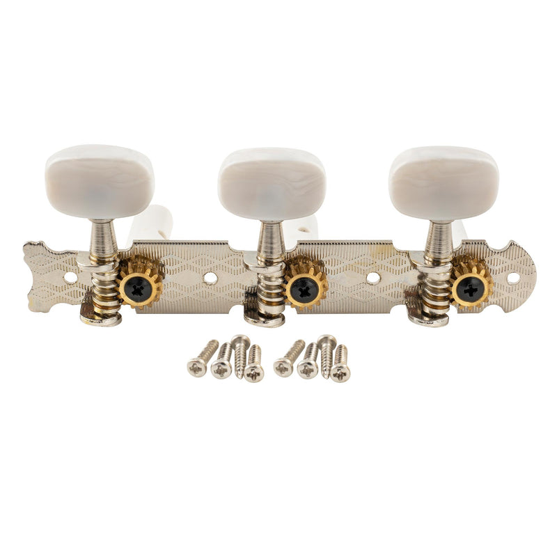 Musiclily Pro 3+3 Classical Guitar String Tuning Pegs Keys Guitar Machine Heads Tuners Set for Classical Guitar, Nickel Oval Button Oval button Nickel