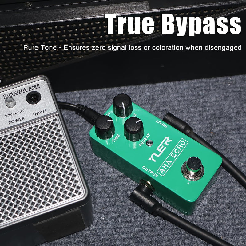 Guitar Delay Pedal, ANA Echo Delay Effect Pedal for Electric Guitar with Footswitch Cap Aluminum Case Delivers Warm, Clean and Smooth Delay Effects - True Bypass RS-10