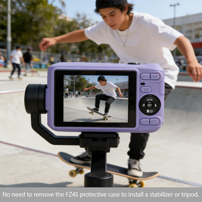 Case for Kodak PIXPRO FZ45 Digital Camera Accessories, Soft Silicone Protective Case, Slim Fit Sleeve with Removable Lens Cover and Screen Protector, Lightweight, Anti-Scratch (Lilac) Lilac