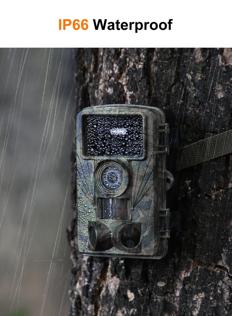[AUSTRALIA] - Trail Camera - 4K 48MP Game Camera with Night Vision, 0.05s Trigger Motion Activated Hunting Camera, IP66 Waterproof, 130 Wide-Angle with 46pcs No Glow Infrared Leds for Outdoor Wildlife Green 