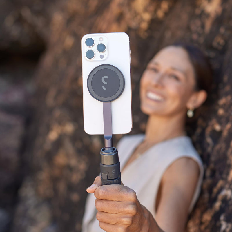 ShiftCam SnapStand Mini - Video Selfie Stick and Tripod - Magnetic Mount Snaps on to Any Phone - Tiltable Design | Midnight