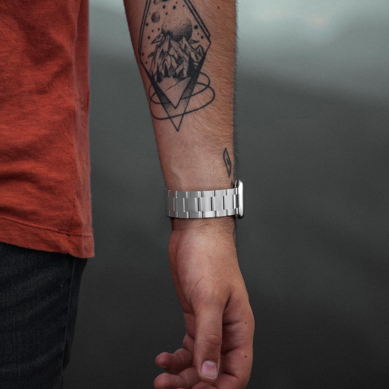Metal Band for Apple Watch - No Tool Needed Apple Watch Stainless Steel Band - iWatch Magnetic Strap for Ultra/Ultra2 Series 10/9/8/7/6/5/4/SE for iWatch 49mm 46mm 45mm 44mm 42mm 41mm 40mm. Silver 40mm 41mm 42mm