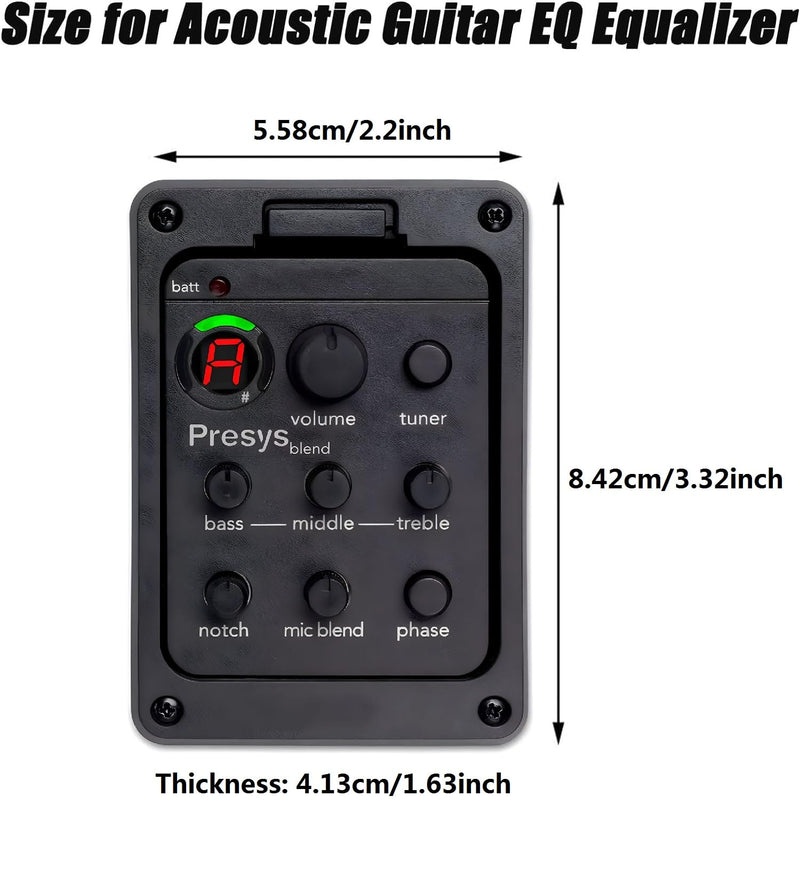 Acoustic Guitar EQ Equalizer Guitar Pickup Tuner Amplifier Guitar Preamp Onboard Guitar Pickup Guitar Tool for Acoustic Guitar Musical Instrument shman 301
