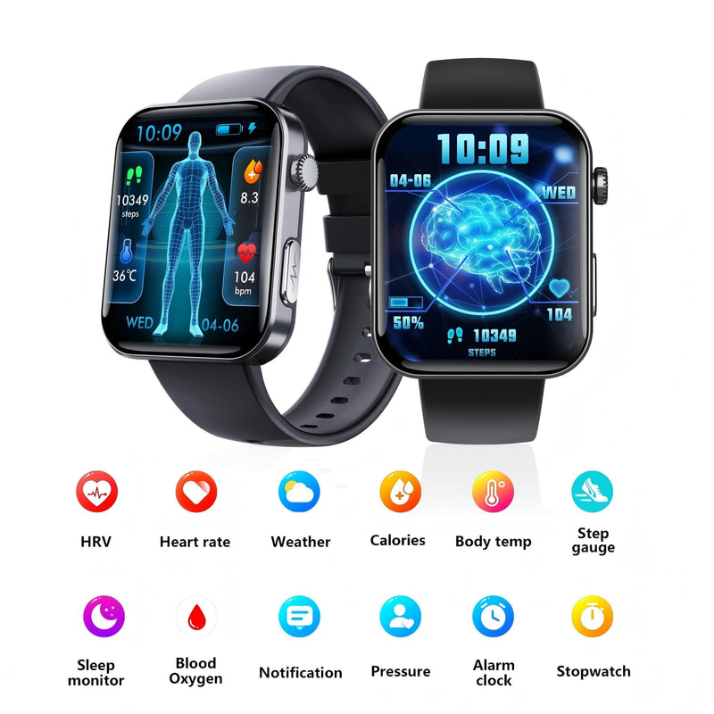 Gen F300 Smart Health Fitness Watch Body Composition Estimation (Black) | 2.1 Inch IP68 Waterproof 130 Plus Sport Modes Sleep Tracker Heart Rate Blood Oxygen Monitor For Android iOS Wholesale
