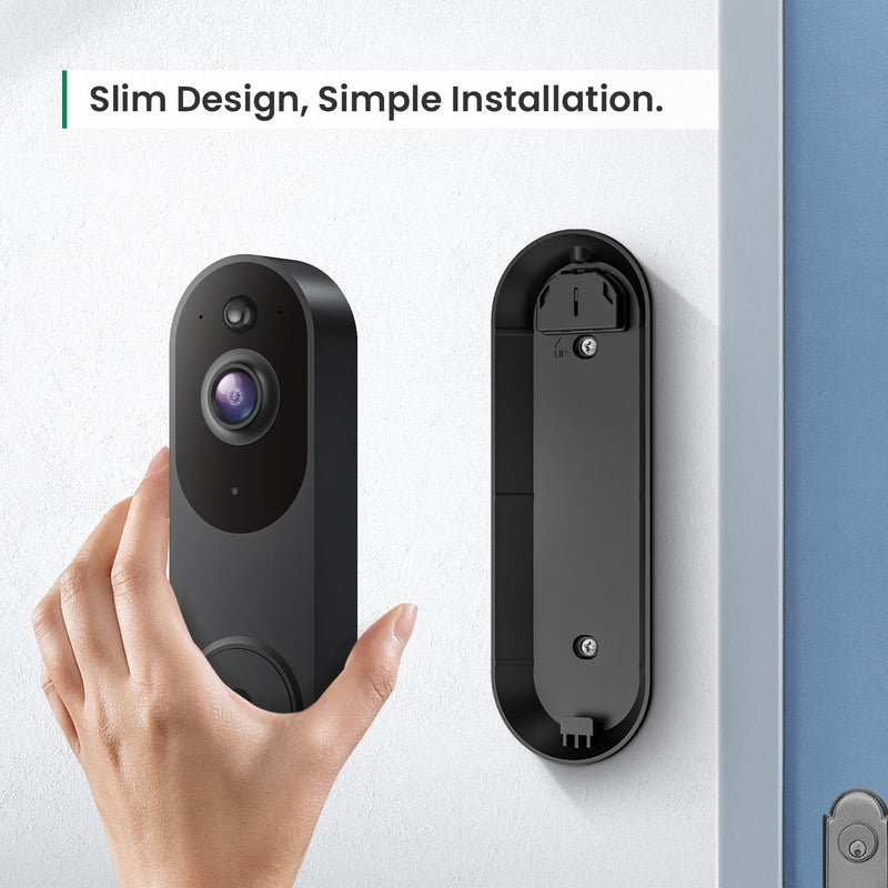 [AUSTRALIA] - Smart Video Doorbell Camera Wireless, AI Human Detection and Instant Alerts, Night Vision, 2-Way Audio, Battery Powered, Cloud Storage, 2.4G WiFi, Live View, Indoor Outdoor Surveillance 