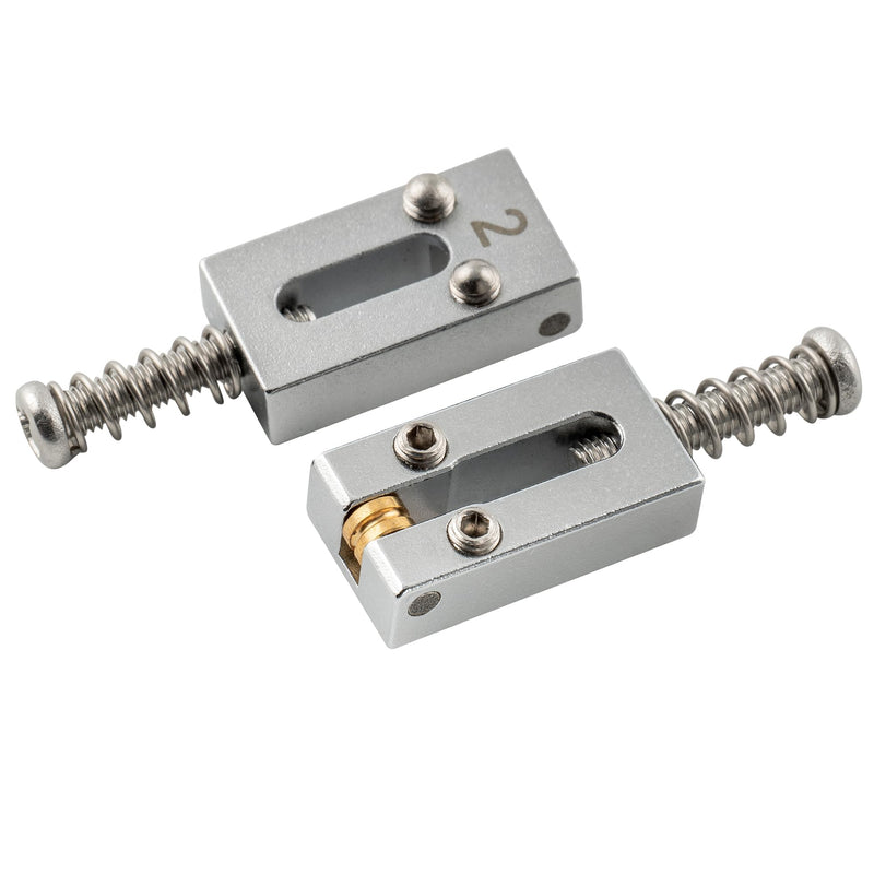 Musiclily Ultra 10.5mm Modern Brass Guitar Roller Bridge Saddles for Strat Tele ST/TL Style Electric Guitar, Chrome (Set of 6)
