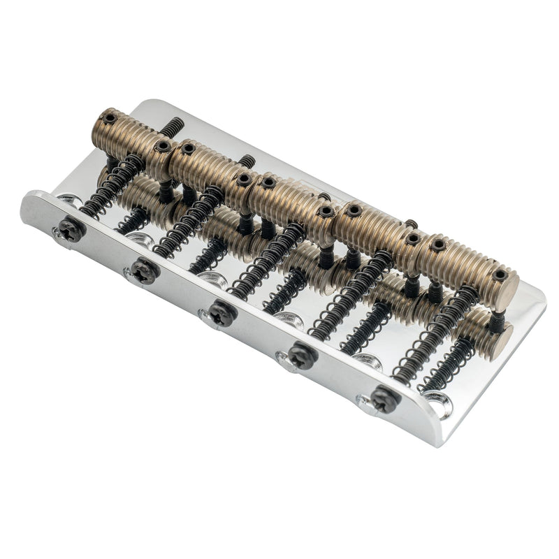 Wilkinson 72mm (2-53/64 Inch) 5-String Bass Bridge Threaded Saddles for Precision/Jazz Bass, Chrome