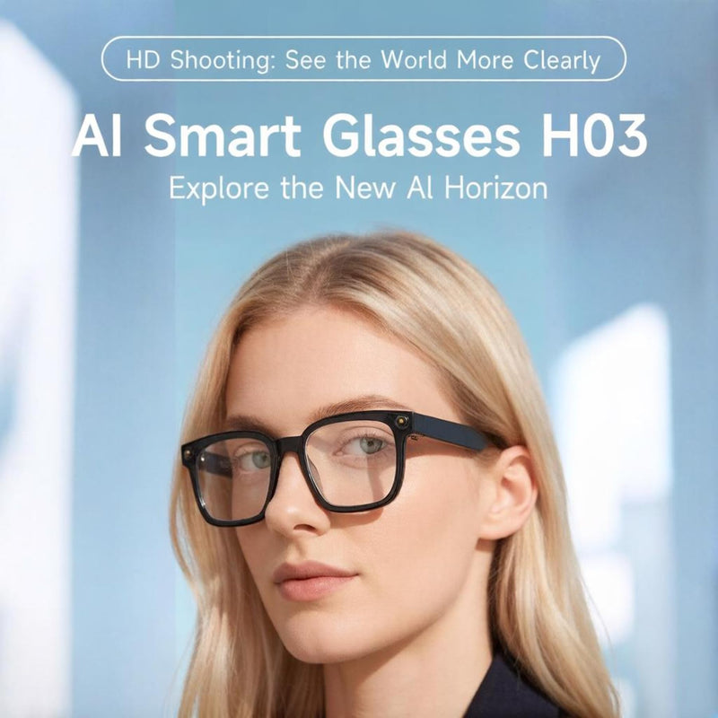 AI Smart Glasses Camera 8MP 1080P Recording Translation Open-Ear Bluetooth | 8MP Camera records 1080P POV video hands-free. Capture travel, vlogs & daily life from your first-person view.